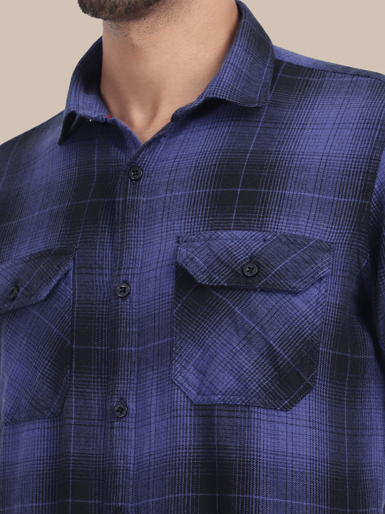 Premium Cotton Flannel Shirt With Plaid Pattern