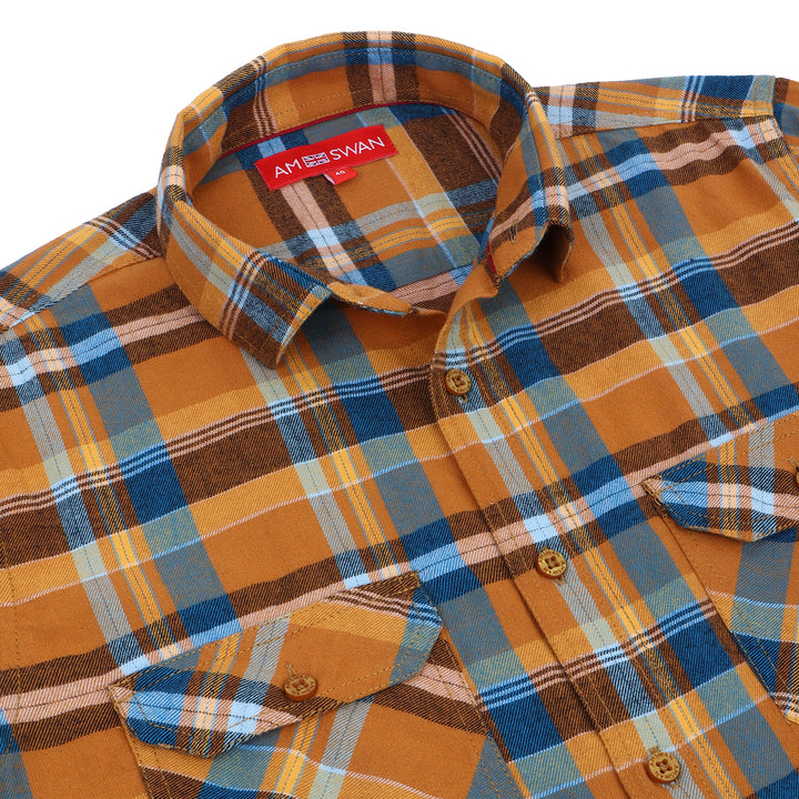 Premium Cotton Yellow Plaid Flannel Shirt