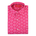 Men'S Premium Rayon Shirt With Pink Block Print