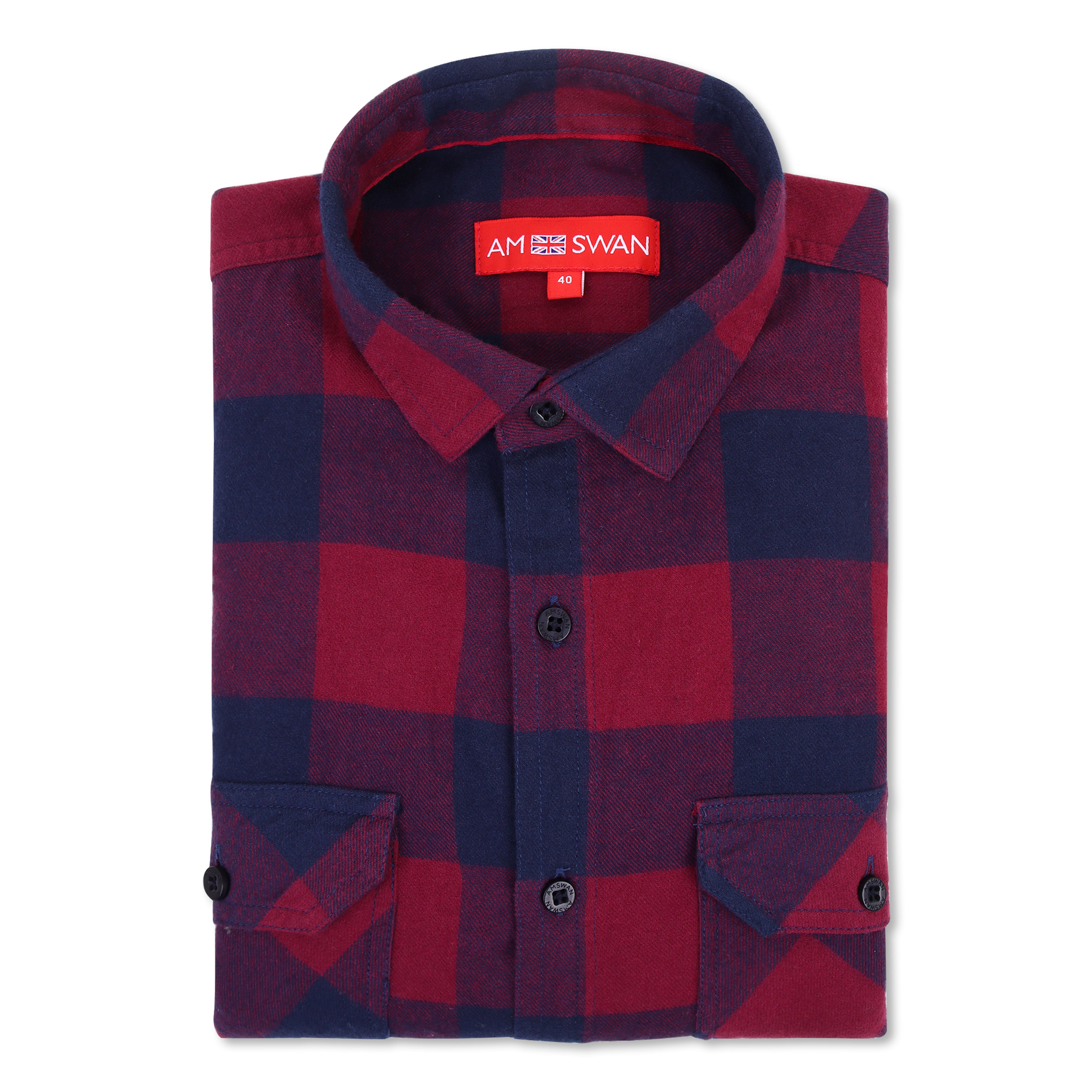 Premium Cotton Maroon Flannel Full Sleeves Shirt