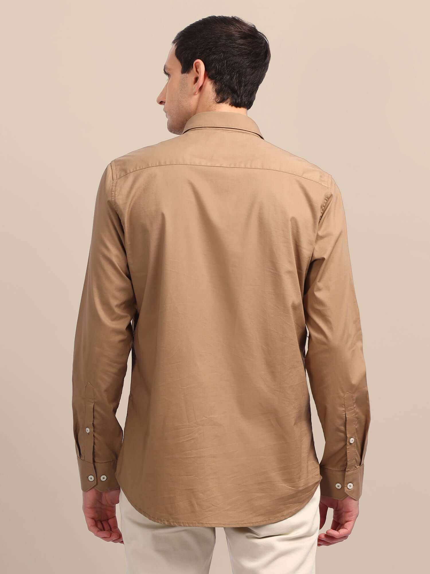 Brown Shirt With Premium Cotton Lycra