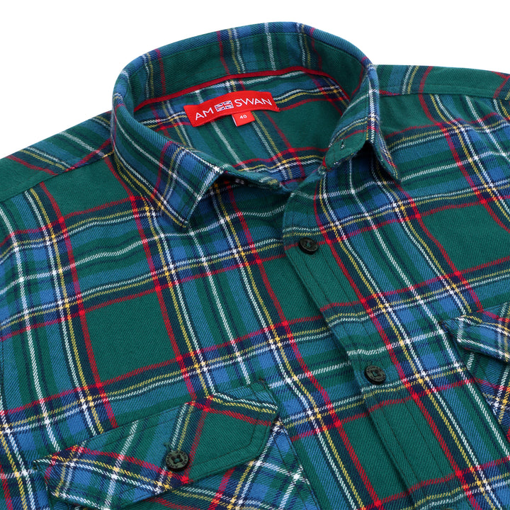 Premium Cotton Green Plaid Flannel Shirt