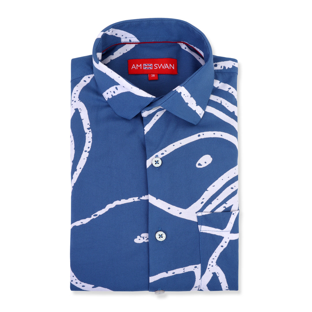 Abstract Printed Premium Shirt For Men'S In Rayon Fabric