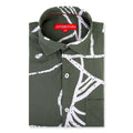 Men'S Premium Rayon Shirt With Jungle Print In Full Sleeve And Black Color