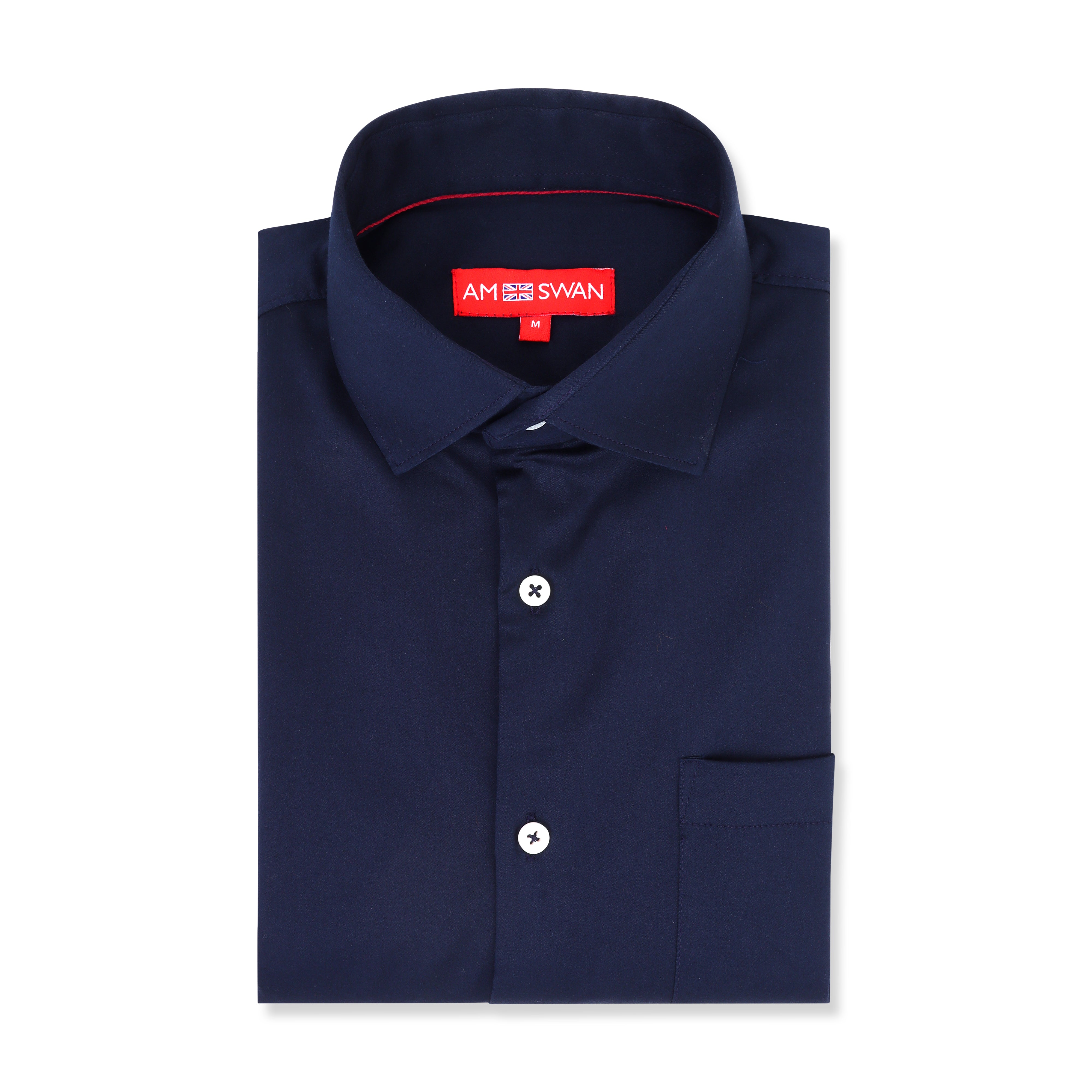 Premium Cotton Lycra Satin Navy Shirt