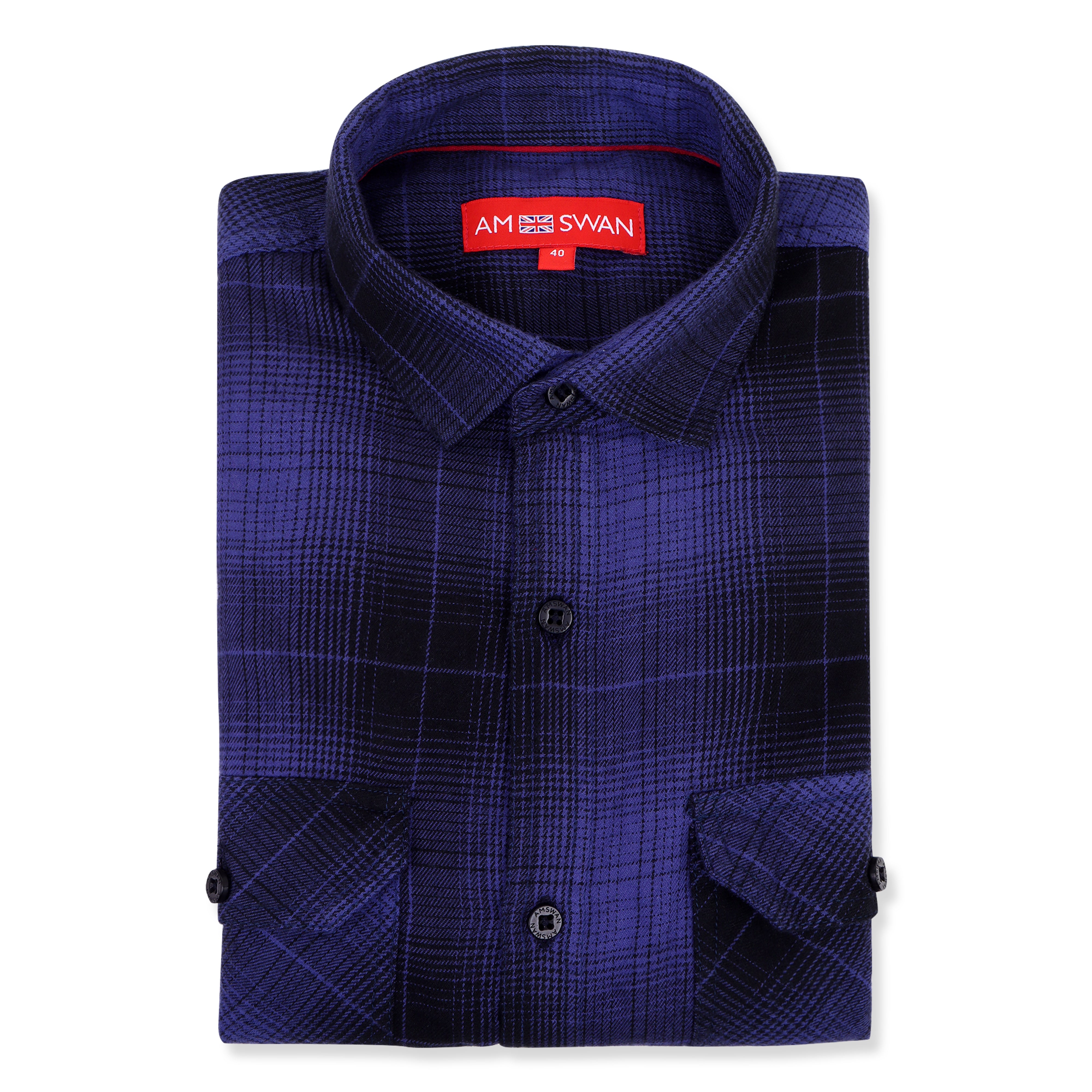 Premium Cotton Flannel Shirt With Plaid Pattern