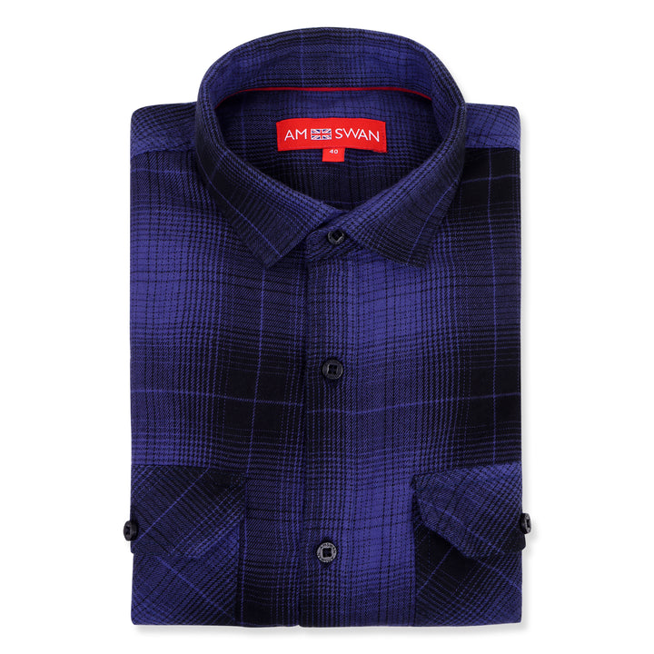 Premium Cotton Flannel Shirt With Plaid Pattern