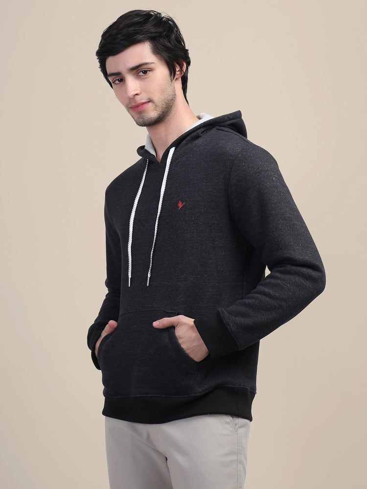 Amswan Men'S Black Stylish And Comfortable Fit Hoodie