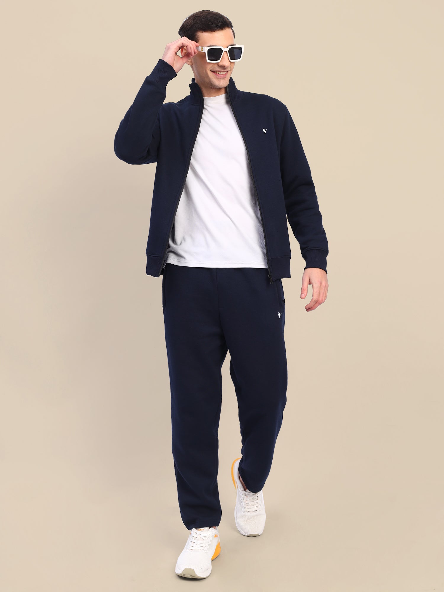 Amswan Men'S Navy Stylish And Comfortable Full Zipper Sweatshirts