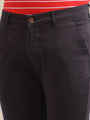 Black Casual Trousers Solid Cotton Lycra Smart Fit