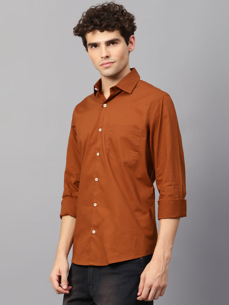 Premium Cotton Lycra Rust Shirt