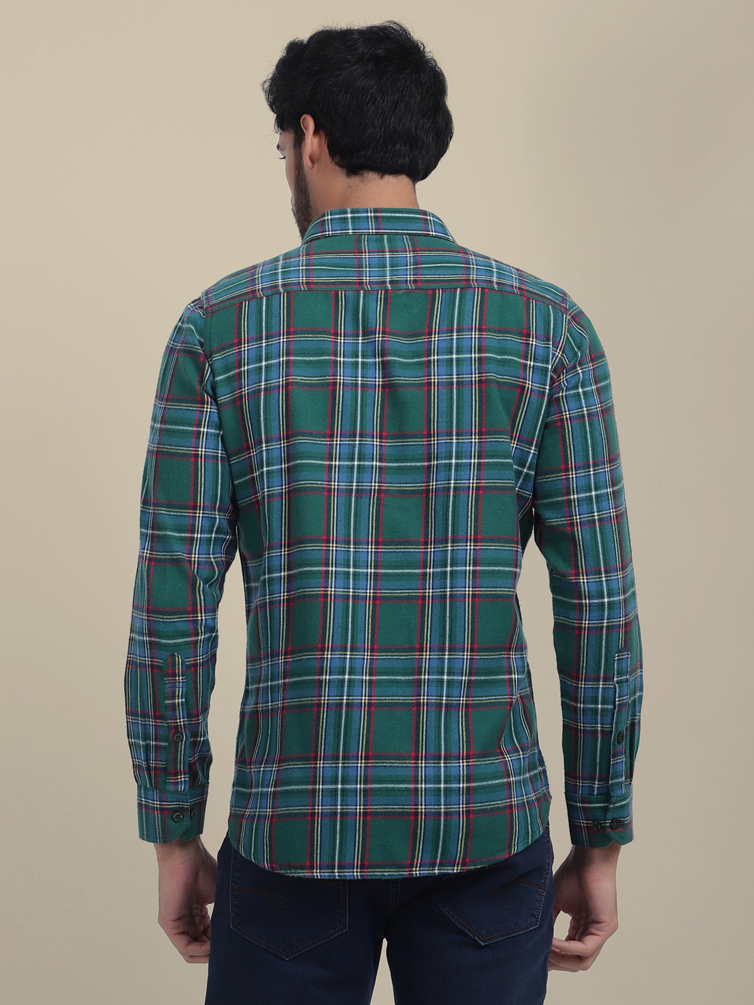 Premium Cotton Green Plaid Flannel Shirt