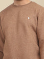 Men'S Brown Sweatshirt With Shorts Cord Set