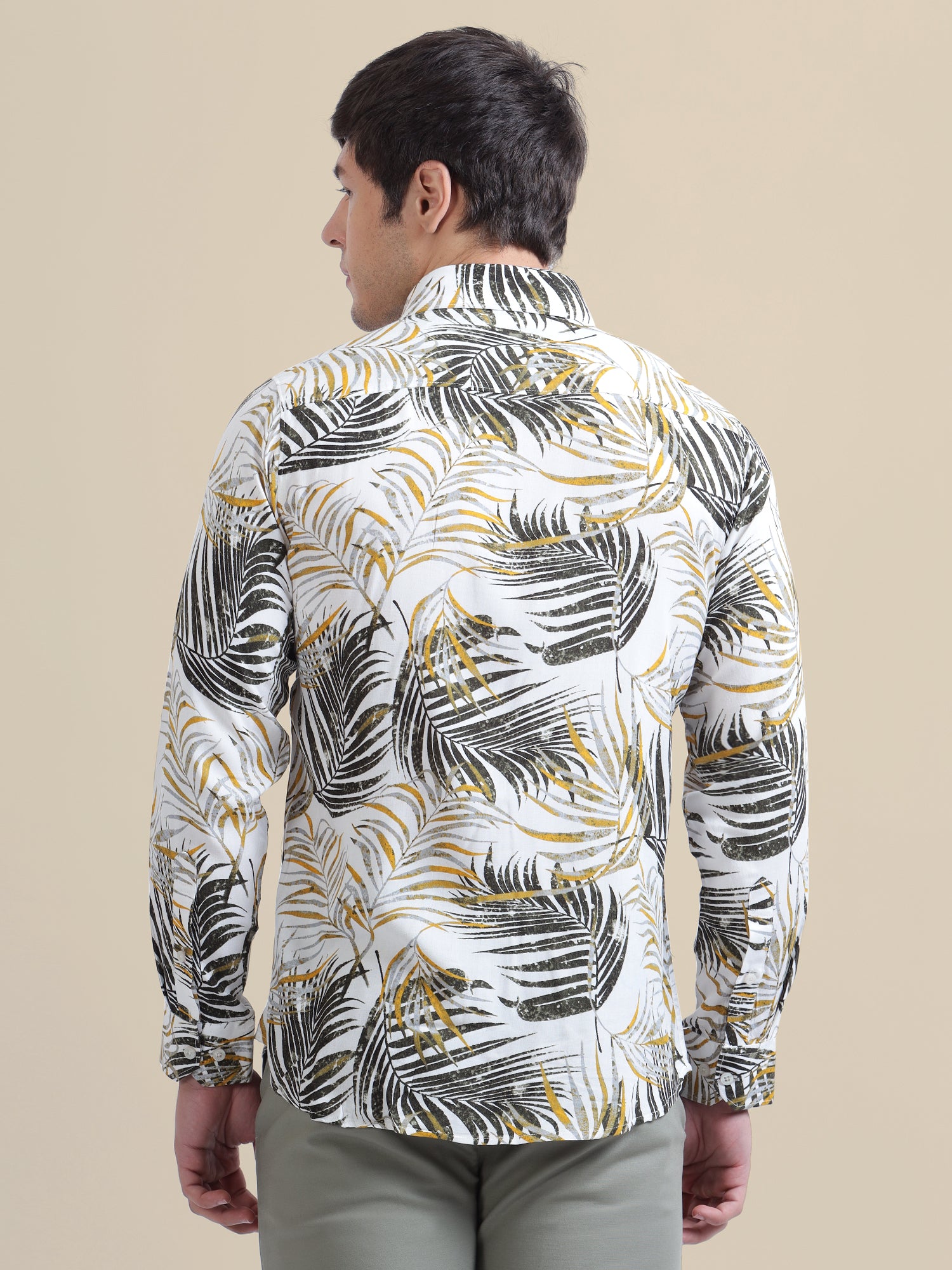 Men'S Botanical Print Premium Rayon Shirt