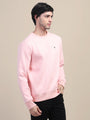AMSWAN MEN'S PINK SOLID COMFORT: PREMIUM COTTON SWEATSHIRT FOR TIMELESS STYLE AND COZY ELEGANCE