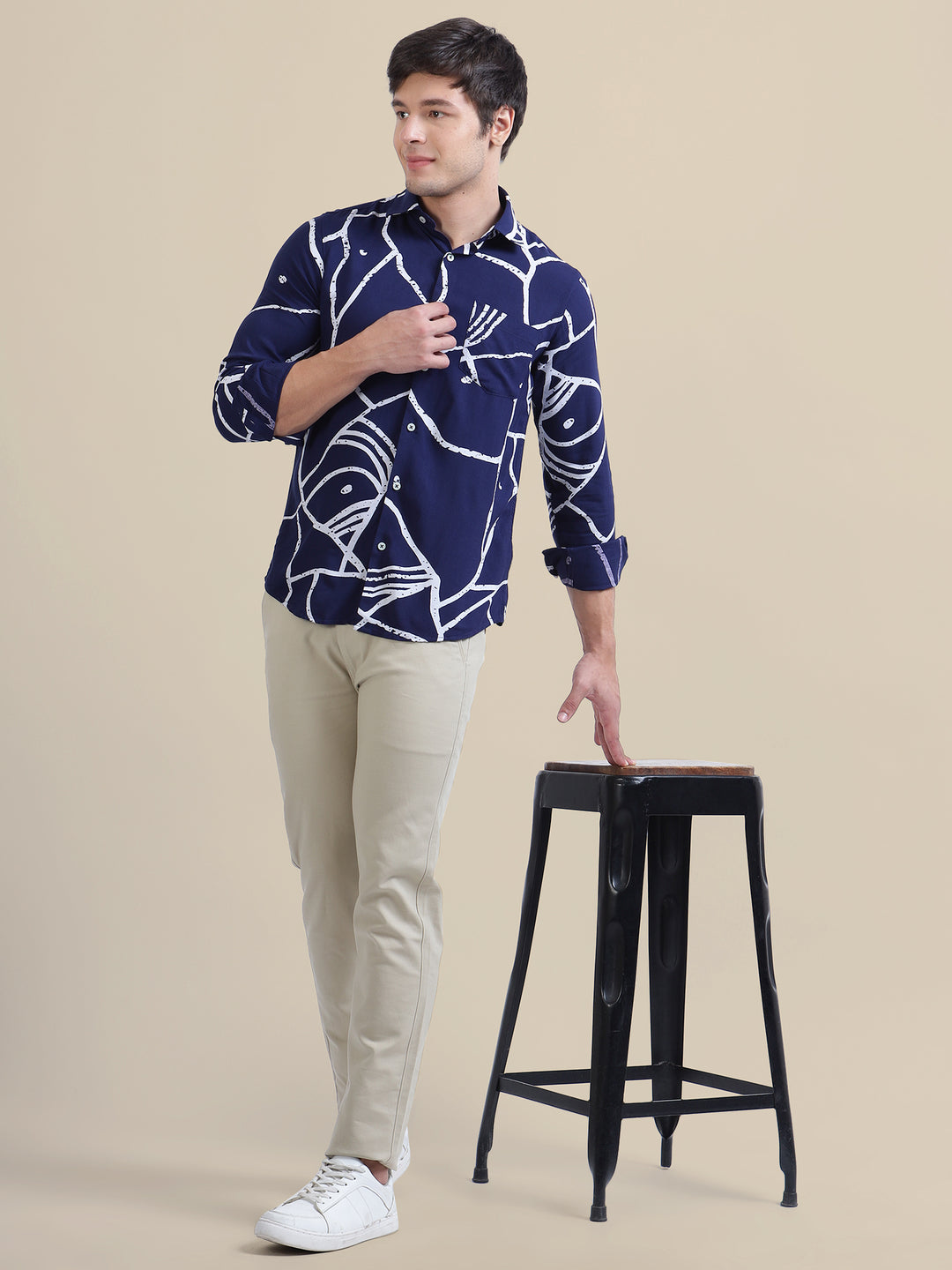Men'S Premium Rayon Shirt With Abstract Print