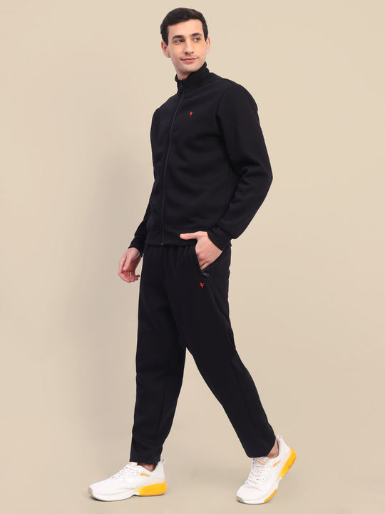 Amswan Men'S Black Stylish And Comfortable Full Zipper Sweatshirts