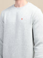 AMSWAN MEN'S GREY SOLID COMFORT: PREMIUM COTTON SWEATSHIRT FOR TIMELESS STYLE AND COZY ELEGANCE