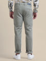 Grey Casual Trousers Solid Cotton Lycra Smart Fit