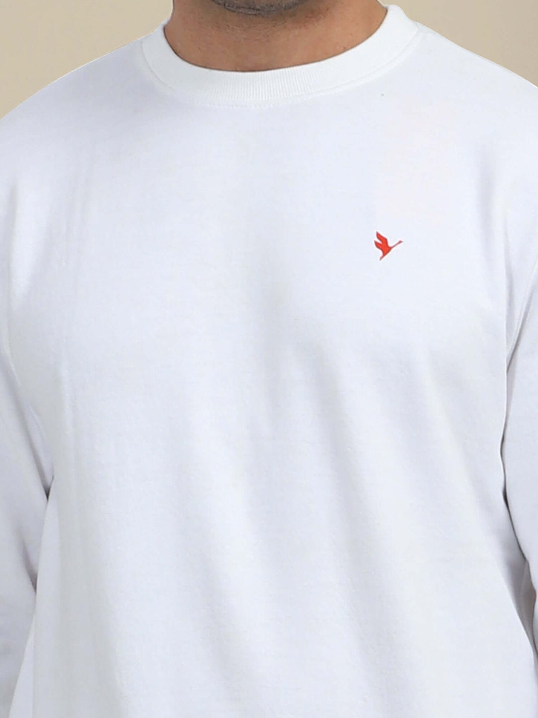 Men'S White Sweatshirt With Shorts Cord Set