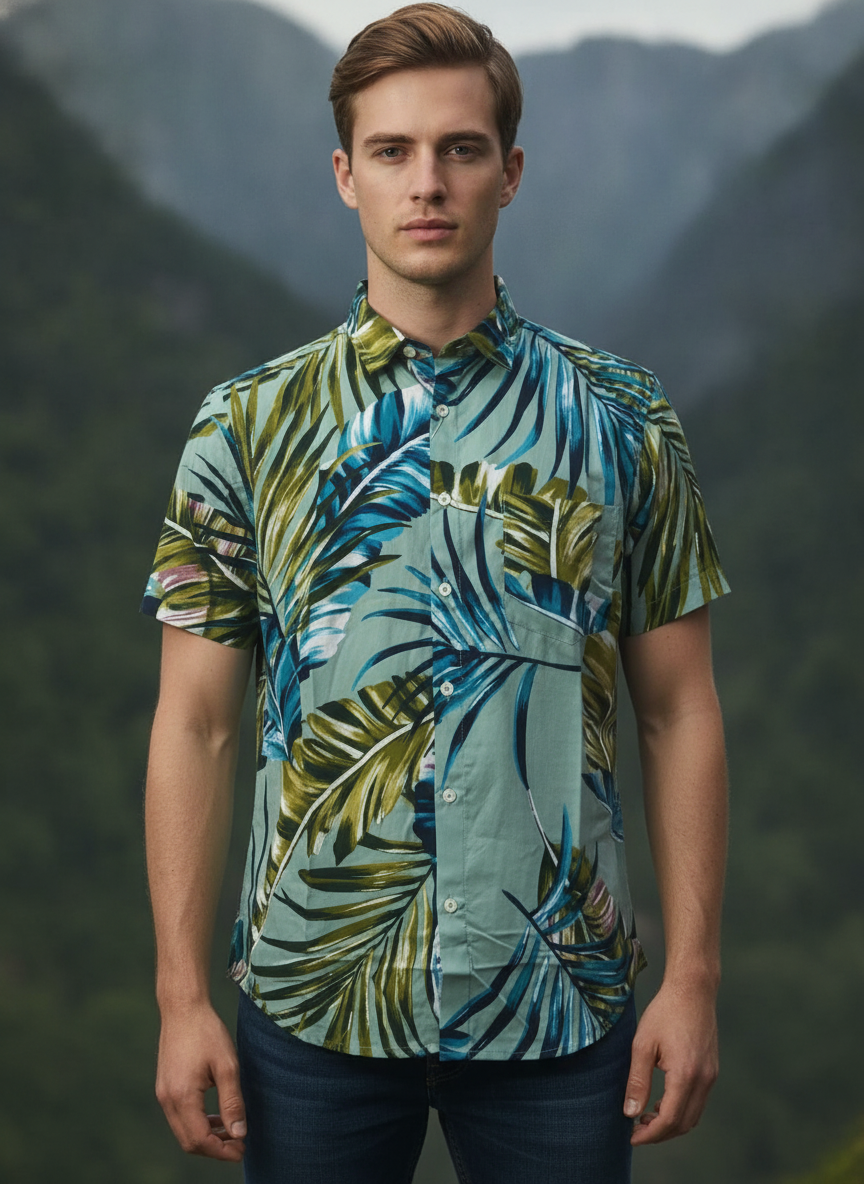 Hawaiian Print Premium Rayon Shirt