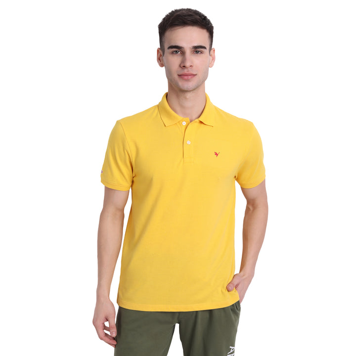 Premium Yellow Cotton Half Sleeve Polo