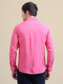Men'S Premium Rayon Shirt With Pink Block Print