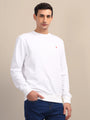 Amswan Men'S White Solid Sweatshirt