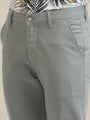 Grey Casual Trousers Solid Cotton Lycra Smart Fit