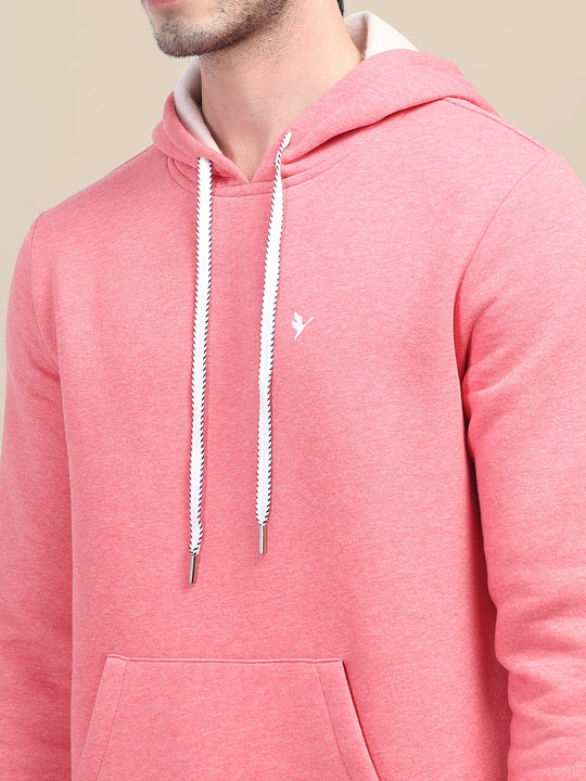 AMSWAN MEN'S PINK STYLISH AND COMFORT FIT HOODIE