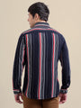 Men'S Premium Rayon Shirt With Black Ray Stripe