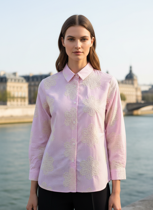 Embroidered Stripe Women’s Shirt