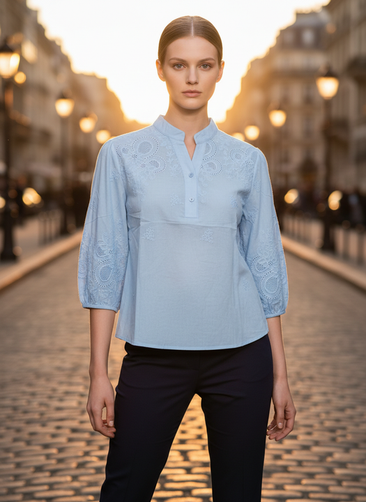 Luxury Embroidered Tops For Womens