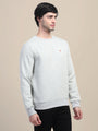 AMSWAN MEN'S GREY SOLID COMFORT: PREMIUM COTTON SWEATSHIRT FOR TIMELESS STYLE AND COZY ELEGANCE