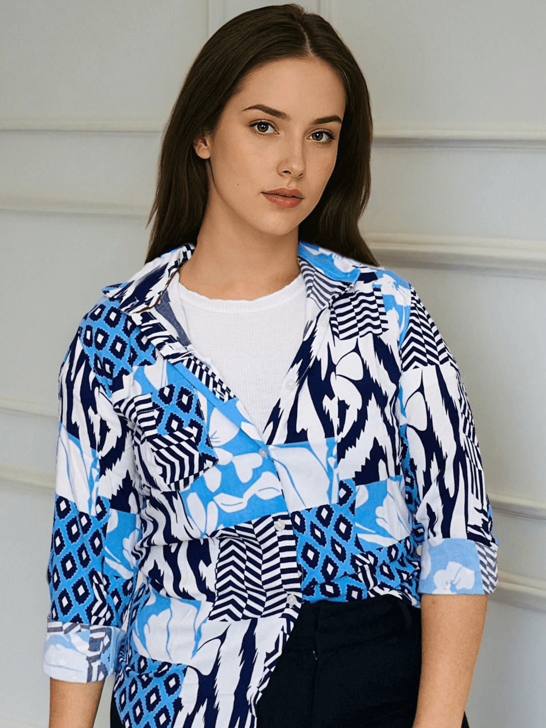 Women'S Premium Rayon Shirt With Tropical Print