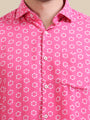 Men'S Premium Rayon Shirt With Pink Block Print