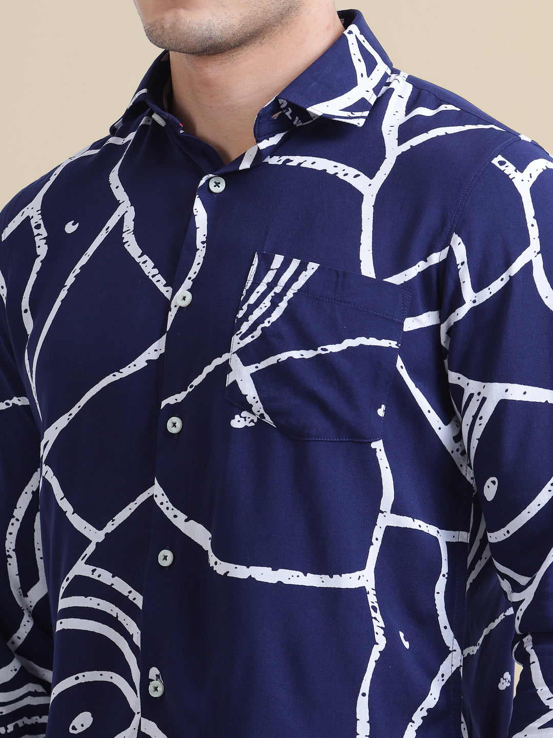 Men'S Premium Rayon Shirt With Abstract Print