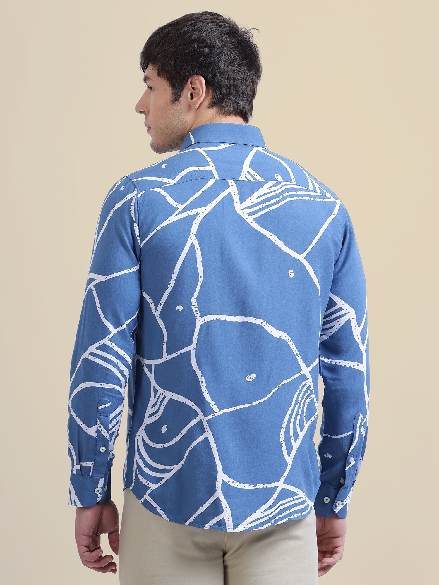 Abstract Printed Premium Shirt For Men'S In Rayon Fabric