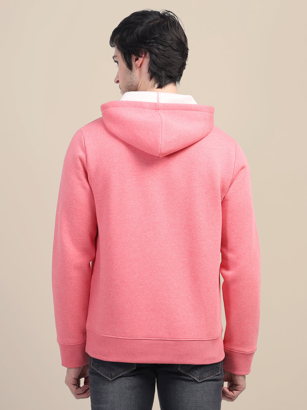 AMSWAN MEN'S PINK STYLISH AND COMFORT FIT HOODIE