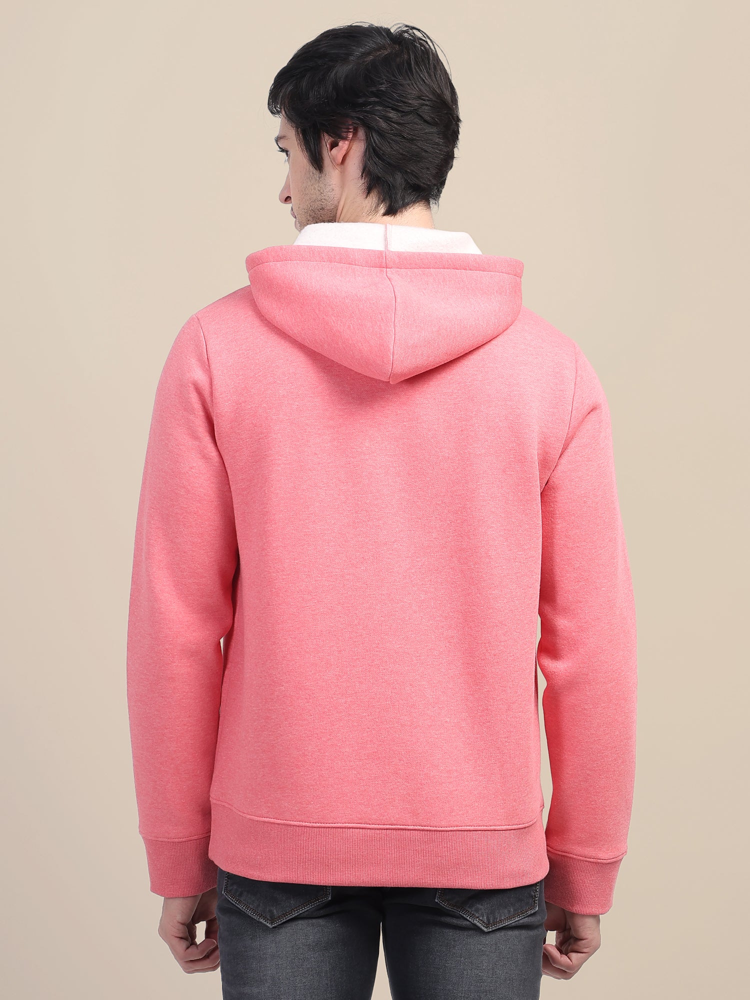 AMSWAN MEN'S PINK STYLISH AND COMFORT FIT HOODIE