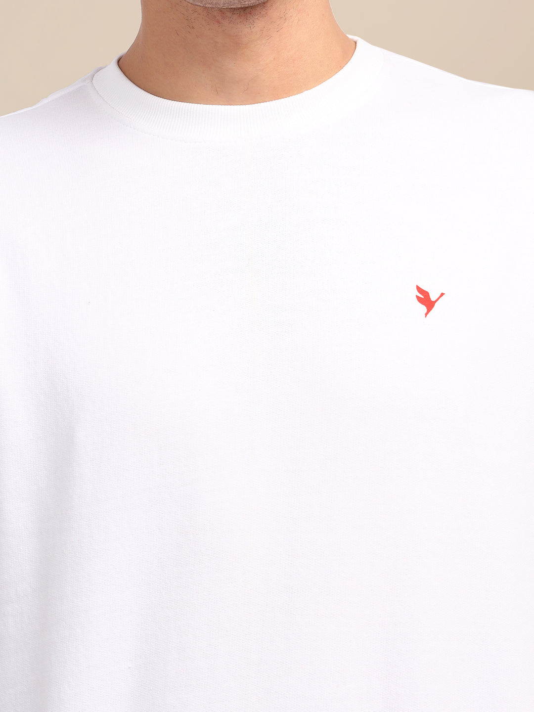 Amswan Men'S White Solid Sweatshirt