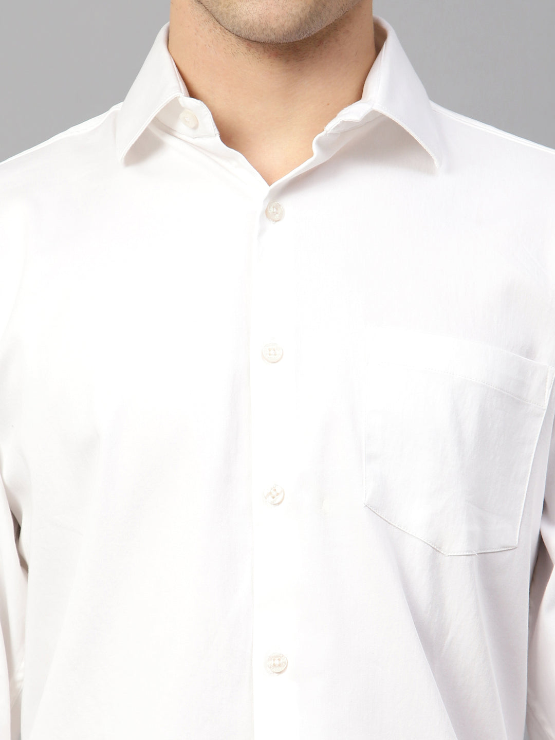 Premium Cotton Lycra Satin White Shirt