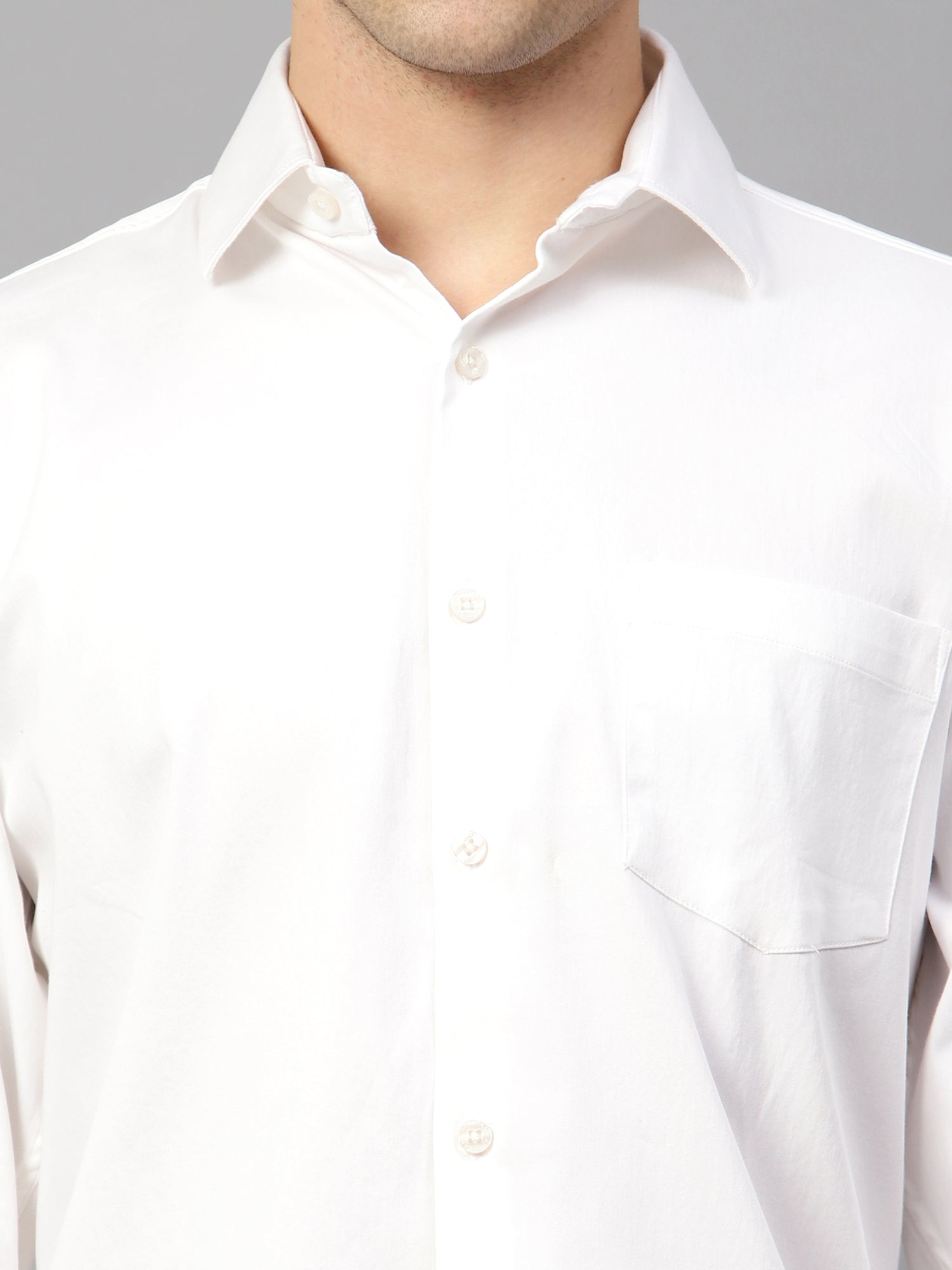 Premium Cotton Lycra Satin White Shirt