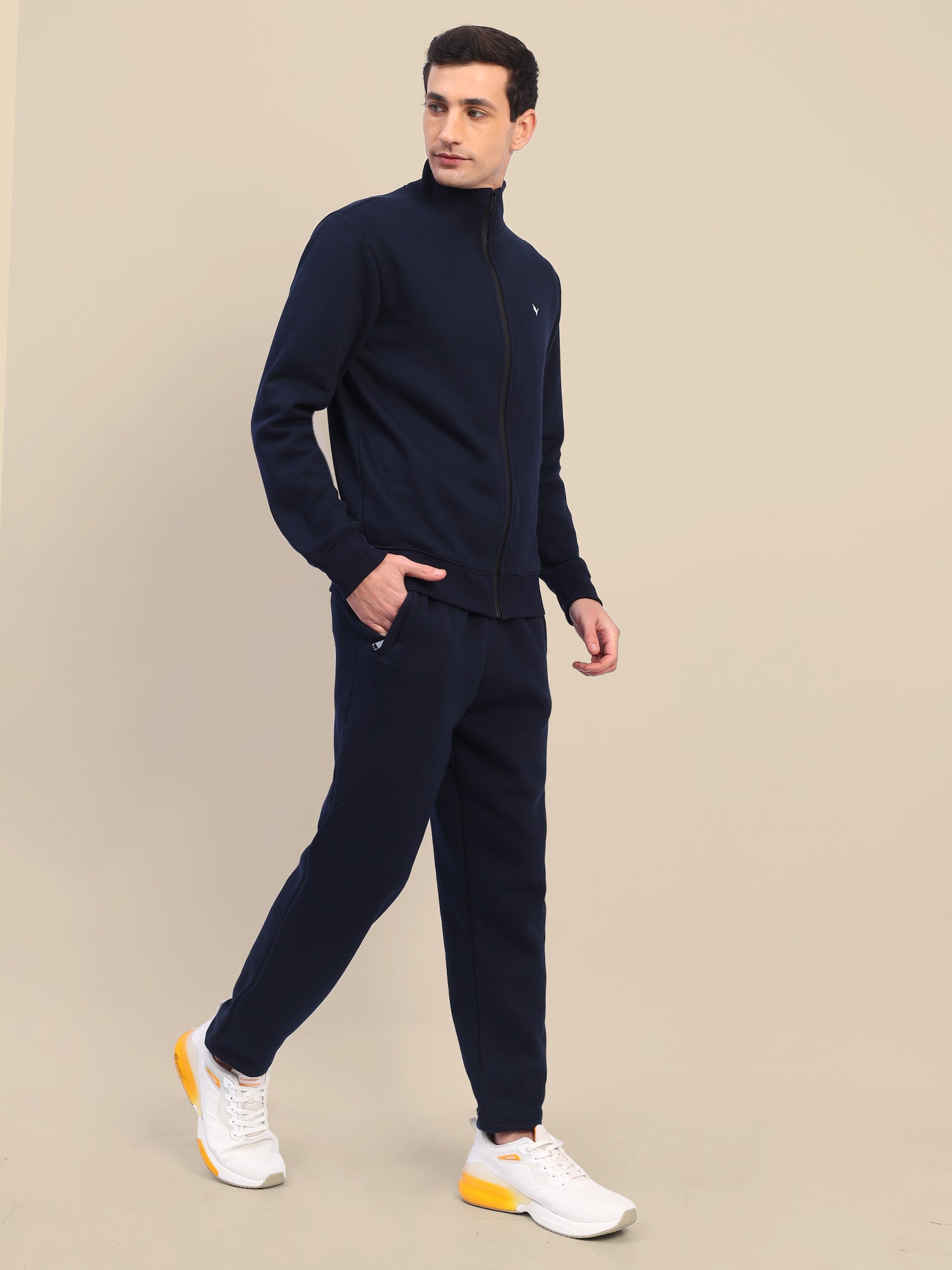 Amswan Men'S Navy Stylish And Comfortable Full Zipper Sweatshirts