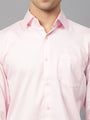 Premium Cotton Lycra Satin Pink Shirt