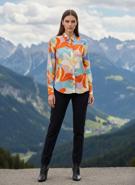 Premium Muslin Digital Print Puff Sleeve Shirt