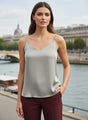 European Satin V-Neck Sleeveless Top