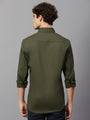 Olive Green Shirt With Premium Cotton Lycra Blend
