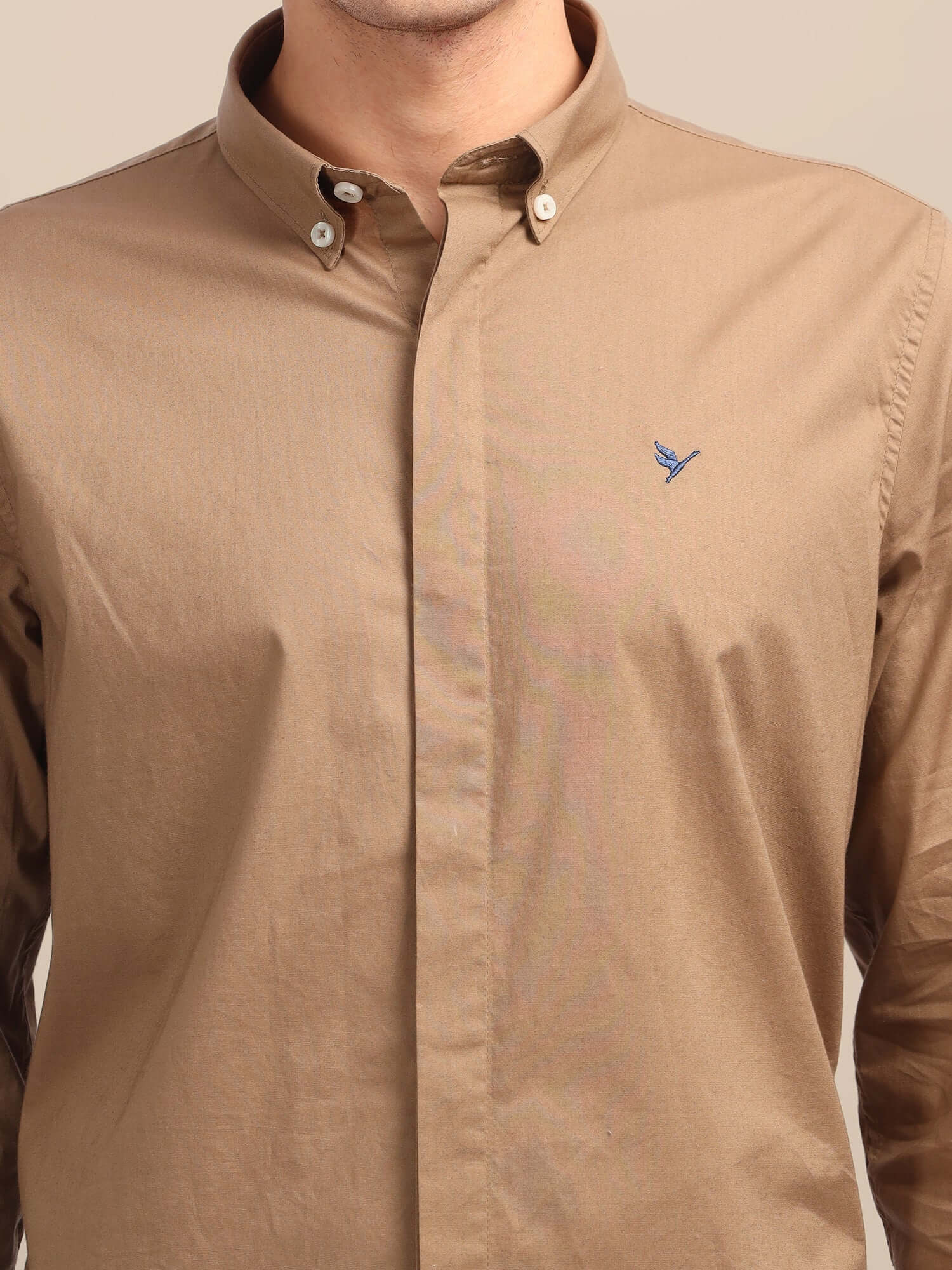 Brown Shirt With Premium Cotton Lycra