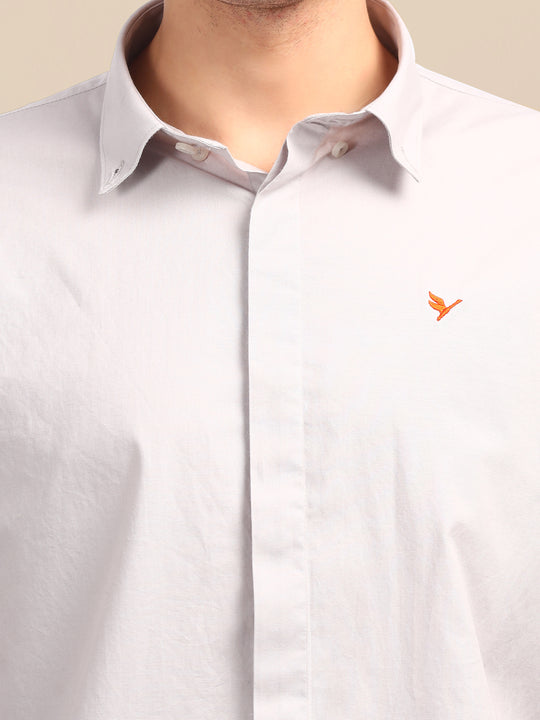 Grey Shirt With Premium Cotton Lycra